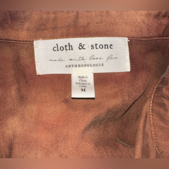 Cloth Stone Ombre Blue Brown Perla Tie-Dye Belted Kimono Maxi Dress - Picture 11 of 11